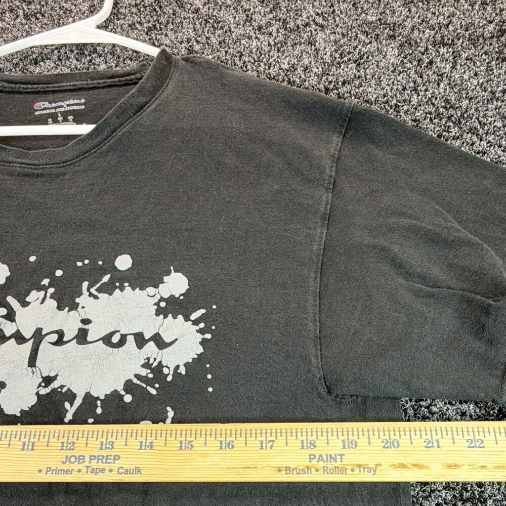 Champion Authentic Athleticwear Men's Black Graphic Logo Crew Neck Tee L - Picture 8 of 9